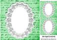 Green Vintage Script with Lace 8x8 Card/insert with Toppers