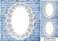 Blue Vintage Script with Lace 8x8 Card/insert with Toppers