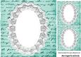 Turq Vintage Script with Lace 8x8 Card/insert with Toppers