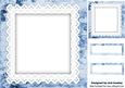 Blue Rose Calligraphy and Lace Frames, Topper and Tags 8x8