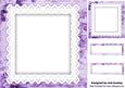 Purple Rose Calligraphy and Lace Frames, Topper and Tags 8x8