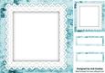 Turq Rose Calligraphy and Lace Frames, Topper and Tags 8x8