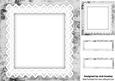 Silver Rose Calligraphy and Lace Frames, Topper and Tags 8x8