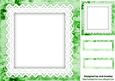 Green Rose Calligraphy and Lace Frames, Topper and Tags 8x8
