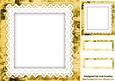 Gold Rose Calligraphy and Lace Frames, Topper and Tags 8x8