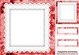 Red Rose Calligraphy and Lace Frames, Topper and Tags 8x8