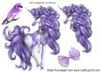 Pretty Purple Unicorn with Little Bird & Bow A4