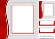 Funky Red Swirl with Scalloped Frame and Topper 8x8
