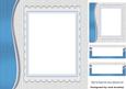 Funky Blue Swirl with Scalloped Frame and Topper 8x8