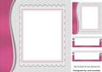 Funky Rose Swirl with Scalloped Frame and Topper 8x8