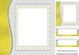 Funky Yellow Swirl with Scalloped Frame and Topper 8x8