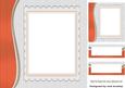 Funky Orange Swirl with Scalloped Frame and Topper 8x8