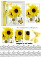Pretty Yellow and White Sunflowers with Butterflies Pyramids
