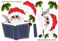 Lovely Santa with His Christmas Book and Holly A4