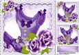 Pretty Purple Vintage Basque with Roses 8x8