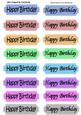Funky & Elegant Coloured Birthday Tags in Black Script