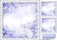 Pretty Blue Clouds with Flowers and Lace Card Fronts/toppers