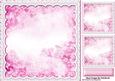 Pretty Pink Clouds with Flowers and Lace Card Fronts/toppers