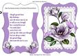 Pretty Lilac Magnolias on Lace Bracket Card and Verse