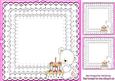 Cute Little White Bear with Birthday Cake 8x8 Insert