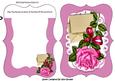 Pretty Pink Rose with Envelope on Lace Bracket Card/insert
