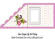Pretty Bird with Flowers and Pink Bow Over the Edge Insert