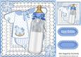 Rocking Horse Blue Romper Suit, with See Through Bottle 8x8