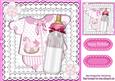 Rocking Horse with Pink Romper Suit with See Through Bottle