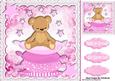 Pink Clouds and Sleepy Bear on Pillows in Lace 8x8