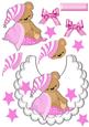 Baby Teddy with Her Pink Blanket on Lace Bib