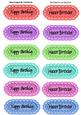 Scalloped Tags with Modern and Funky Black Birthday Script