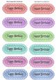 Scalloped Tags with Modern and Funky Pastel Birthday Script