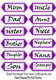 Purple Family Word Tags