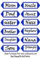 Blue Family Word Tags
