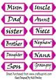 Pink Family Word Tags
