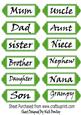 Green Family Word Tags