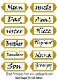 Gold Family Word Tags
