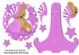 Cute Teddy with Her Pink Blanket and Stars Plate and Stand