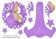 Cute Teddy with Her Purple Blanket and Stars Plate and Stand