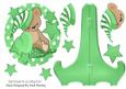Cute Teddy with Green Blanket and Stars Plate and Stand