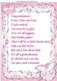 Pretty Baby Girls Romper Suit A4 Insert with Verse