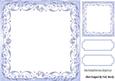 Lovely Blue Scroll Frame, with Topper & Tags 8x8