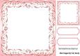 Lovely Rose Pink Scroll Frame, with Topper & Tags 8x8