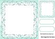 Lovely Turq Scroll Frame, with Topper & Tags 8x8
