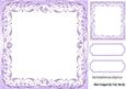 Lovely Purple Scroll Frame, with Topper & Tags 8x8