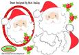 Lovely Santa with Holly in Glitter Frame A4