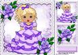 As Pretty as a Picture All Dressed in Purple with Roses 8x8
