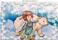 My Polar Bear Friend I the Antarctic with Snowflakes