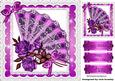Pretty Pink Lace Fan with Roses, in Lace Frame 8x8