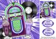 Jukebox, Records and Milkshakes Purple Memorabilia 8x8
